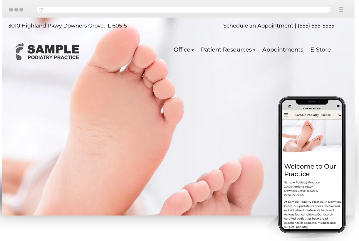 podiatry website theme del mar